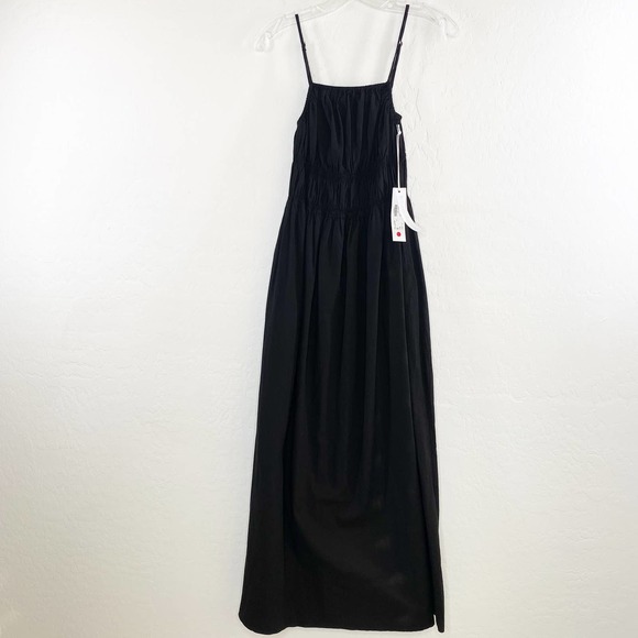 Stateside Ramona Black Poplin Cotton Tiered Smocked Maxi Dress Sundress S NWT - Picture 7 of 10
